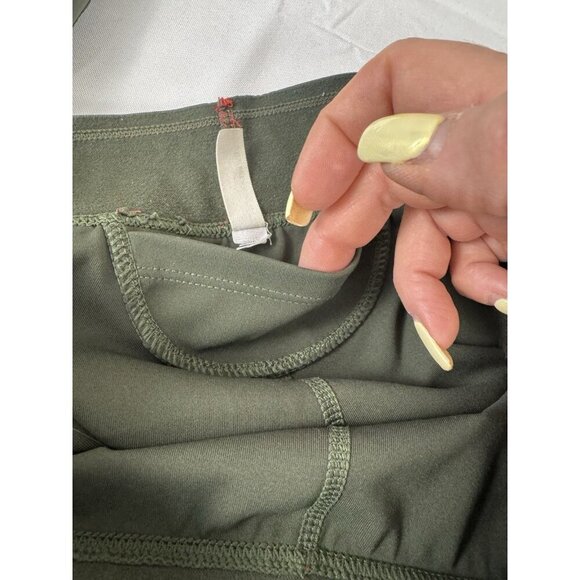 Free People FP Movement Leggings Hunter Green Red Banded Waist sz small pocket - Picture 5 of 8